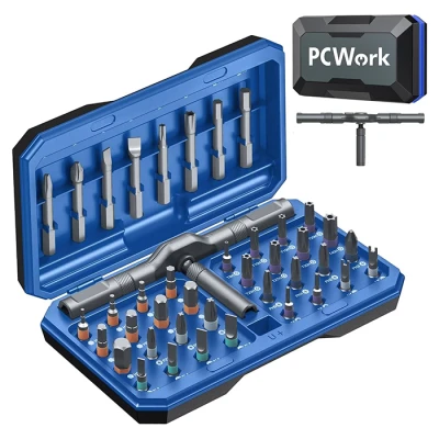 Σετ καστάνιας ακριβείας PCWork PCW08K με 40 ανταλλακτικές μύτες, εργονομική λαβή και μαγνητική θήκη μεταφοράς