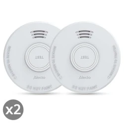 Φωτοηλεκτρικός ανιχνευτής καπνού ALECTO SD110  με σειρήνα 85dB και ειδοποίηση χαμηλής μπαταρίας, σε συσκευασία 2 τεμαχίων.