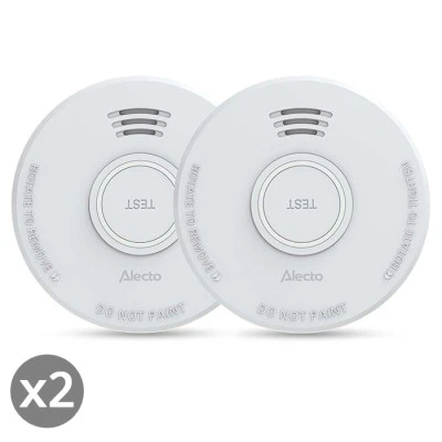 Φωτοηλεκτρικός ανιχνευτής καπνού ALECTO SD110  με σειρήνα 85dB και ειδοποίηση χαμηλής μπαταρίας, σε συσκευασία 2 τεμαχίων.