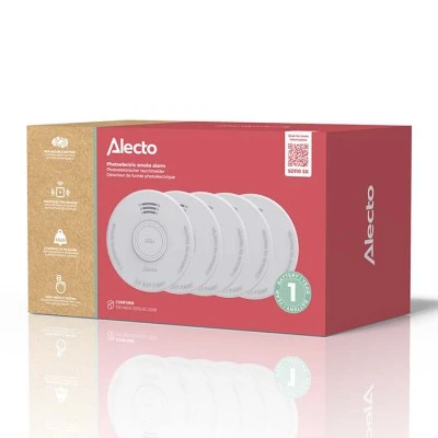 Φωτοηλεκτρικός ανιχνευτής καπνού ALECTO SD110 με σειρήνα 85dB και ειδοποίηση χαμηλής μπαταρίας, σε συσκευασία 5 τεμαχίων. Φωτοηλεκτρικός ανιχνευτής καπνού ALECTO SD110 με σειρήνα 85dB και ειδοποίηση χαμηλής μπαταρίας, σε συσκευασία 5 τεμαχίων.