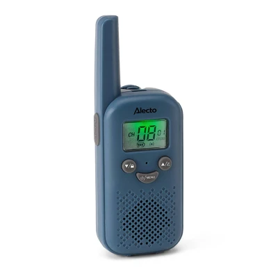 Ασύρματο walkie talkie Alecto FR10BU με εμβέλεια έως 6 km, 8 κανάλια, λειτουργία VOX και επαναφορτιζόμενη μπαταρία σε μπλε χρώμα