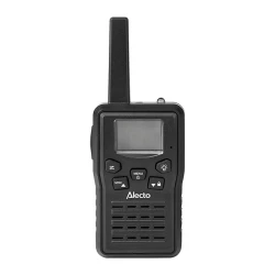 Walkie talkie Alecto FR200BK με εμβέλεια έως 10 km, 8 κανάλια, λειτουργία VOX, οθόνη 1.3" και βάση φόρτισης