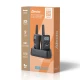 Walkie talkie Alecto FR200BK με εμβέλεια έως 10 km, 8 κανάλια, λειτουργία VOX, οθόνη 1.3" και βάση φόρτισης