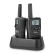 Walkie talkie Alecto FR200BK με εμβέλεια έως 10 km, 8 κανάλια, λειτουργία VOX, οθόνη 1.3" και βάση φόρτισης