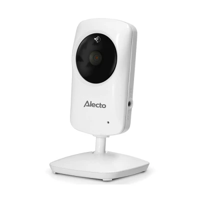 Ασύρματη ενδοεπικοινωνία μωρού Alecto DVM64 FHSS 2.4GHz με κάμερα, έγχρωμη οθόνη 2.4", αμφίδρομη επικοινωνία και λειτουργία Eco σε λευκό χρώμα