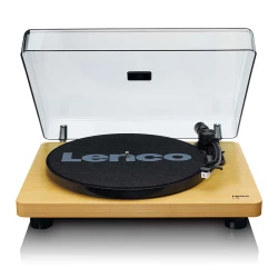 Πικάπ Lenco L-30 με μετατροπή MP3, θύρα USB, ενσωματωμένο προενισχυτή και αυτόματη διακοπή σε καφέ χρώμα