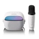 Ηχείο Bluetooth Lenco BTC-020 με ασύρματο μικρόφωνο καραόκε, RGB φωτισμό, Bluetooth 5.3 και λευκό χρώμα