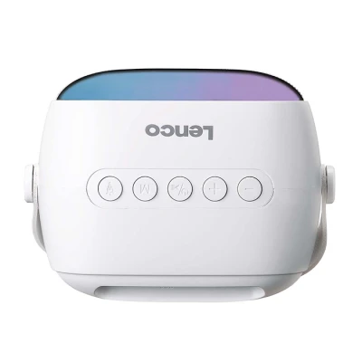 Ηχείο Bluetooth Lenco BTC-020 με ασύρματο μικρόφωνο καραόκε, RGB φωτισμό, Bluetooth 5.3 και λευκό χρώμα