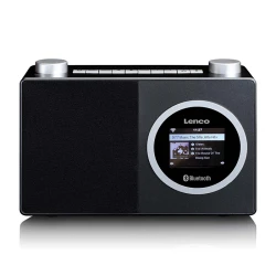 Επιτραπέζιο internet ραδιόφωνο Lenco DIR-70BK με Bluetooth, Wi-Fi, FM/DAB+, έγχρωμη οθόνη TFT LCD 2.4" και ξυπνητήρι
