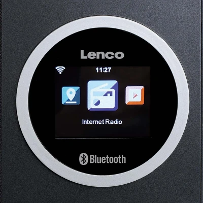 Επιτραπέζιο internet ραδιόφωνο Lenco DIR-70BK με Bluetooth, Wi-Fi, FM/DAB+, έγχρωμη οθόνη TFT LCD 2.4" και ξυπνητήρι