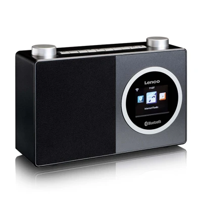 Επιτραπέζιο internet ραδιόφωνο Lenco DIR-70BK με Bluetooth, Wi-Fi, FM/DAB+, έγχρωμη οθόνη TFT LCD 2.4" και ξυπνητήρι