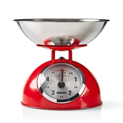 Αναλογική ρετρό ζυγαριά κουζίνας Melissa 248-0005 έως 5kg με ακρίβεια 25g και ανοξείδωτο μπολ σε κόκκινο χρώμα