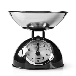 Αναλογική ζυγαριά κουζίνας Melissa 248-0006 5kg με αποσπώμενο ανοξείδωτο μπολ και ρετρό σχεδίαση σε μαύρο χρώμα