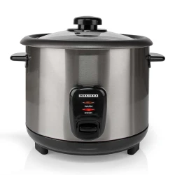 Βραστήρας ρυζιού Melissa 1.5L 500W ανοξείδωτος με δοχείο ατμού σε μαύρο/ασημί