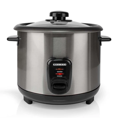 Βραστήρας ρυζιού Melissa 1.5L 500W ανοξείδωτος με δοχείο ατμού σε μαύρο/ασημί Βραστήρας ρυζιού Melissa 1.5L 500W ανοξείδωτος με δοχείο ατμού σε μαύρο/ασημί