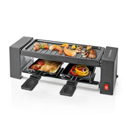 Ηλεκτρική ψηστιέρα raclette Melissa 248-0009 400W με αντικολλητική πλάκα grill, 2 τηγάνια και 2 ξύλινες σπάτουλες