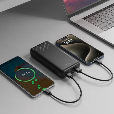Powerbank 20.000 mAh με 2x USB-A και USB-C, 10W, μαύρο