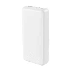 Powerbank 20.000 mAh με 3 θύρες USB, 2x USB-A και USB-C, σε λευκό χρώμα