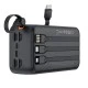 Power Bank 30.000mAh XO PR280 με 4 ενσωματωμένα καλώδια 1xUSB-Α, 1xUSB Type-C + 1xMicro USB + 1xLightning 10W μαύρο 148x71x44.5mm