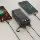 Power Bank 30.000mAh XO PR280 με 4 ενσωματωμένα καλώδια 1xUSB-Α, 1xUSB Type-C + 1xMicro USB + 1xLightning 10W μαύρο 148x71x44.5mm