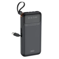 Power Bank 10000mAh XO PR278 με 4 ενσωματωμένα καλώδια 1xUSB-Α, 1xUSB Type-C + 1xMicro USB + 1xLightning 71x20x145.5mm