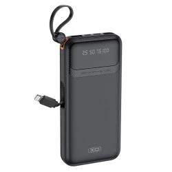 Power Bank 10000mAh XO PR278 με 4 ενσωματωμένα καλώδια 1xUSB-Α, 1xUSB Type-C + 1xMicro USB + 1xLightning 71x20x145.5mm