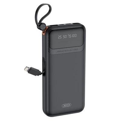 Power Bank 10000mAh XO PR278 με 4 ενσωματωμένα καλώδια 1xUSB-Α, 1xUSB Type-C + 1xMicro USB + 1xLightning 71x20x145.5mm