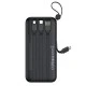 Power Bank 10000mAh XO PR278 με 4 ενσωματωμένα καλώδια 1xUSB-Α, 1xUSB Type-C + 1xMicro USB + 1xLightning 71x20x145.5mm