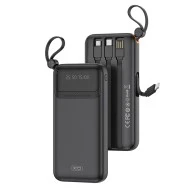 Power Bank 10000mAh XO PR278 με 4 ενσωματωμένα καλώδια 1xUSB-Α, 1xUSB Type-C + 1xMicro USB + 1xLightning 71x20x145.5mm