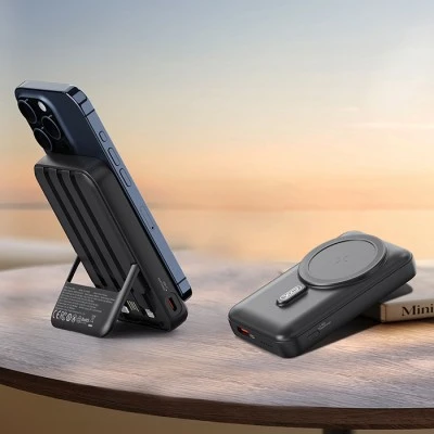 Power Bank 10000mAh με 3 ενσωματωμένα καλώδια (USB-A, USB-C, LIGHTNING) και δυνατότητα ασύρματης φόρτισης Power Bank 10000mAh με 3 ενσωματωμένα καλώδια (USB-A, USB-C, LIGHTNING) και δυνατότητα ασύρματης φόρτισης