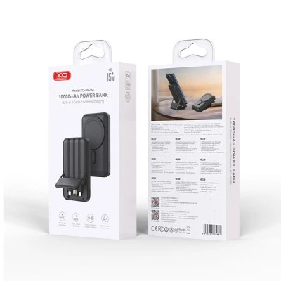 Power Bank 10000mAh με 3 ενσωματωμένα καλώδια (USB-A, USB-C, LIGHTNING) και δυνατότητα ασύρματης φόρτισης Power Bank 10000mAh με 3 ενσωματωμένα καλώδια (USB-A, USB-C, LIGHTNING) και δυνατότητα ασύρματης φόρτισης