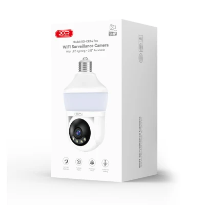 Wi-Fi κάμερα εσωτερικού χώρου 5MP για ντουί E27 με ενσωματωμένο LED φωτιστικό και λειτουργία pan/tilt σε λευκό χρώμα