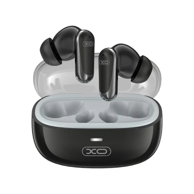 Bluetooth ασύρματα ακουστικά handsfree in-ear με ακύρωση θορύβου ANC και θήκη φόρτισης, μαύρα Bluetooth ασύρματα ακουστικά handsfree in-ear με ακύρωση θορύβου ANC και θήκη φόρτισης, μαύρα