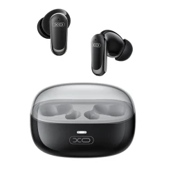 Bluetooth ασύρματα ακουστικά handsfree in-ear με ακύρωση θορύβου ANC και θήκη φόρτισης, μαύρα
