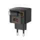 Φορτιστής XO L165 με θύρα USB-A και ενσωματωμένο καλώδιο Type-C 20W μαύρος