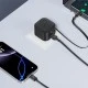 Φορτιστής XO L165 με θύρα USB-A και ενσωματωμένο καλώδιο Type-C 20W μαύρος