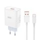 Universal φορτιστής 120W XO L164 με 1 έξοδο USB-A και αποσπώμενο καλώδιο USB-A - USB type-C λευκός