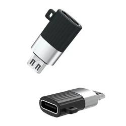 Αντάπτορας USB High-Speed USB-C θηλυκό σε Micro USB αρσενικό με υποστήριξη OTG 480Mbps 5V 2.4A σε μαύρο/ασημί χρώμα