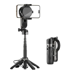 Βάση κινητού 4 σε 1 Bluetooth selfie stick με τρίποδο, αποσπώμενο τηλεχειριστήριο, 2 επαναφορτιζόμενα φώτα και μαγνητική τοποθέτηση