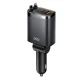 Φορτιστής αυτοκινήτου με 2 θύρες USB-A και USB-C, 2 ενσωματωμένα αναδιπλούμενα καλώδια Lightning και Type-C, 108W, μαύρος