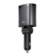 Φορτιστής αυτοκινήτου με 2 θύρες USB-A και USB-C, 2 ενσωματωμένα αναδιπλούμενα καλώδια Lightning και Type-C, 108W, μαύρος