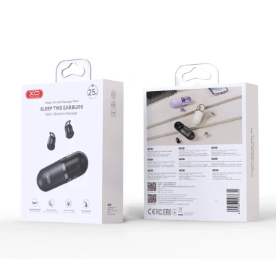 Ακουστικά bluetooth true wireless stereo με εργονομικό σχεδιασμό, δονούμενη θήκη φόρτισης, χρήση στον ύπνο, bluetooth 6.0 και IPX4 σε μαύρο χρώμα