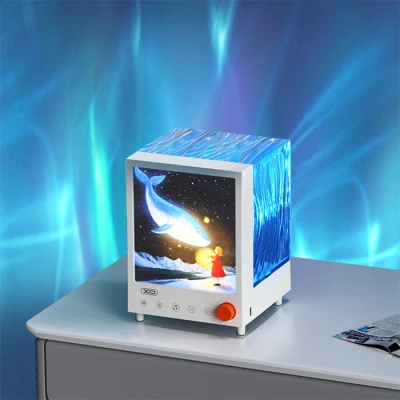 Φωτιστικό ηχείο με εφέ τύπου Aurora Bluetooth 5.3 5W και μπαταρία 1200mAh λευκό Φωτιστικό ηχείο με εφέ τύπου Aurora Bluetooth 5.3 5W και μπαταρία 1200mAh λευκό