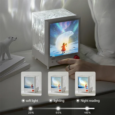 Φωτιστικό ηχείο με εφέ τύπου Aurora Bluetooth 5.3 5W και μπαταρία 1200mAh λευκό Φωτιστικό ηχείο με εφέ τύπου Aurora Bluetooth 5.3 5W και μπαταρία 1200mAh λευκό