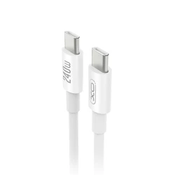Καλώδιο USB Type-C αρσενικό σε Type-C αρσενικό High-Speed 240W 1m σε λευκό χρώμα