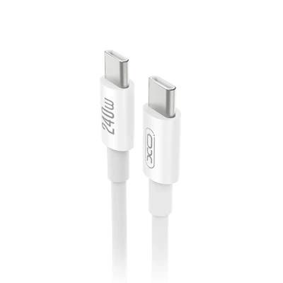 Καλώδιο USB Type-C αρσενικό σε Type-C αρσενικό High-Speed 240W 1m σε λευκό χρώμα