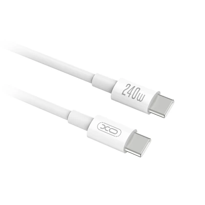 Καλώδιο USB Type-C αρσενικό σε Type-C αρσενικό High-Speed 240W 1m σε λευκό χρώμα
