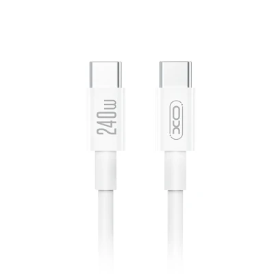Καλώδιο USB Type-C αρσενικό σε Type-C αρσενικό High-Speed 240W 1m σε λευκό χρώμα