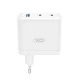 Universal φορτιστής GaN 100W με 3 εξόδους 2x USB-C και 1x USB-A, fast charging, σε λευκό χρώμα