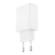 Φορτιστής τοίχου 2 θυρών USB-A & USB-C PD30W/QC18W με γρήγορη φόρτιση σε λευκό χρώμα